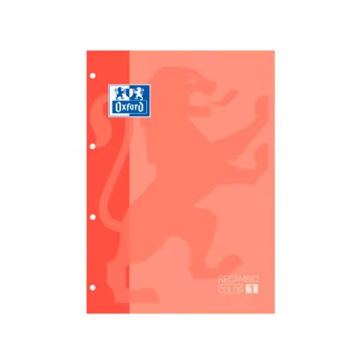 RECAMBIO OXFORD COLOR 1 MELOCOTÓN DIN A4+ 80 HOJAS 90 GR CUADRO 5 MM 4 TALADROS - 1