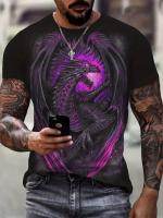 Camiseta Para Hombre Diseñadora Con Impresión 3D De Dragón Estilo Harajuku Moda Casual Camiseta De Verano Con Mangas Cortas Para Ropa De Calle - details 3