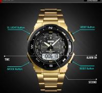 Reloj De Pulsera Deportivo De Moda Para Hombre SKMEI 1370 Lujo Acero Inoxidable Resistente Al Agua Cronógrafo Dual Pantalla LED Y Analógica - details 7