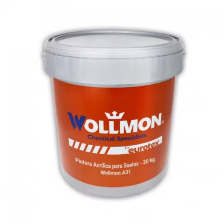 Pintura de acabado para Suelos de exterior e interior - Pintura acrílica para pavimentos deportivos y urbanos - Wollmon A31 - Formato 20 KG - 1