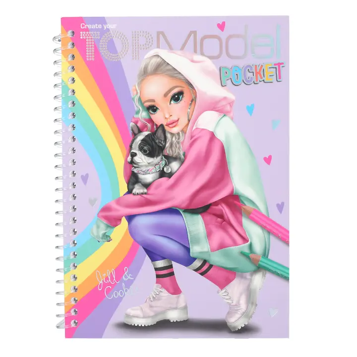 TOPMODEL LIBRO DE COLOREAR Y DISEÑAR POCKET CON PEGATINAS - 1