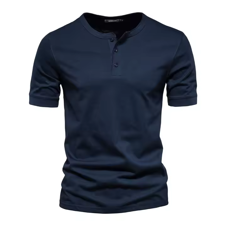 Ropa para hombre, camiseta de manga corta con cuello redondo, camiseta de peso pesado para hombre, camisa deportiva delgada de color sólido - 1