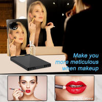 Espejo De Maquillaje Plegable Con Luz LED 360 Grados Para Hombres Espejo De Peluquería Auto Corte Tridimensional Ajustable - details 4