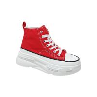 Eva Zorteon - Zapatilla Abotinada para Mujer Cómoda Material de Lona de Plataforma y Cierre de Cordones . Modelo L006. - details 1