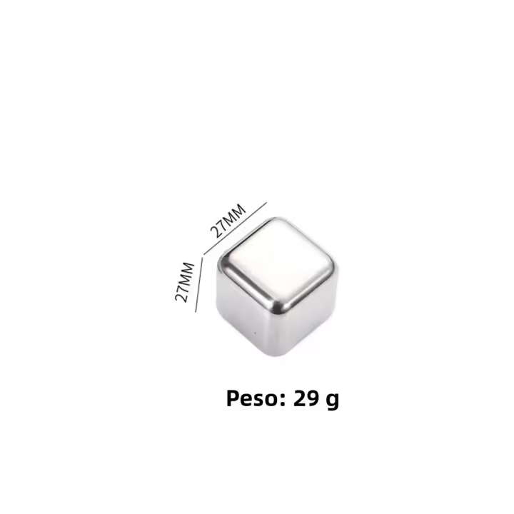 Juego De Cubos De Acero Inoxidable Reutilizable Para Enfriamiento De Vino Y Whiskey Herramienta De Barra Para Fiestas Eco-amigable Y De Alta Calidad - 1