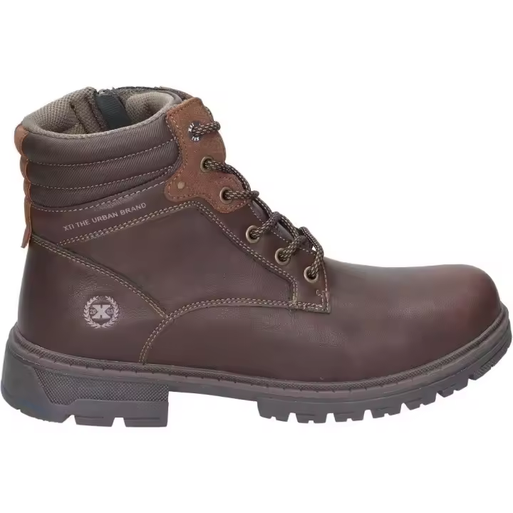 XTI | Botas XTI para Hombre – Botín en Color Marrón – Botines con Cierre de Cremallera y Cordones – Máximo Ajuste – Estilo Militar – Cómodas – Versátiles – Modelo 143140 - 1