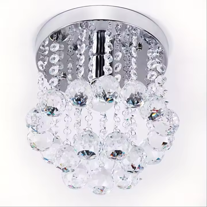 Lámpara De Techo SUNMEIYI De Cristal E27 80V-265V Para Sala De Estar Comedor Pasillo Lujo Cristal Chandelier Metal Polido Moderno - 1