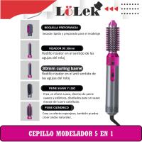 Cepillo Secador 5 en 1 | Cepillo de Aire Caliente, Rizador y Moldeador | Cabezal Intercambiable | Portátil y Profesional | Ideal para Todo Tipo de Cabello | Peine de Aire Caliente y Secador | Diseño Ligero y Potente 💇🔥 - details 0