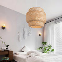 Lámpara Colgante De Bambú Estilo Chino Tejida a Mano Para Decoración De Hogar Y Restaurante 18/19/30cm Iluminación Pendente - details 1