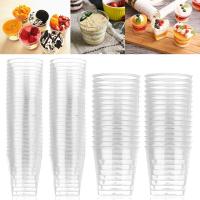Vasos De Plástico Reutilizables Redondos 30/50X Copas Para Postres Descartables Bebidas Para Mercado Al Por Menor - details 0