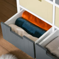 HOMCOM Cómoda de Madera con 6 Cajones Cajonera Auxiliar de Almacenaje con Patas Elevadas Estilo Moderno para Dormitorio Salón Baño 62x28x58 cm Multicolor - details 3