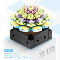 Juego De Bloques De Diamante 3D De Suculentas En Maceta Modelo Decorativo Para Mesa Juguete Creativo Y Relajante Para Adultos - details 2