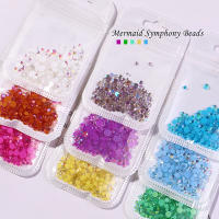 300Pcs Rhinestones De Mermaid Uso En Uñas Colores Caramelo Tamaños Mixtos Cristal Redondo Translúcido Aurora Para Decoración DIY - details 6