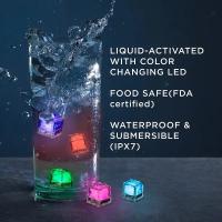12pc Cubos De Hielo LED Impermeables Luz Aluminante Reutilizable Sensor De Líquido Cubos De Luz Para Bebidas Barra - details 1