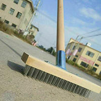 Cepillo De Piso Con Mango Largo Acero Inoxidable Para Eliminación De Oxígeno Industrial Cabeza De Cepillo De Paja Dura Para Patio Escalera Carretera Alga - details 1
