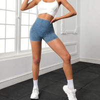 Shorts De Yoga Sin Costuras Cintura Alta Para Mujer Leggings De Levantamiento De Glúteos Para Gimnasio Correr Fitness Ropa Deportiva - details 5