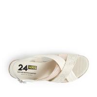 24 HORAS 26481 LINO Sandalias plataforma mujer 35677 25V SANDALIA CRUZADA CUÑA LINO - details 0