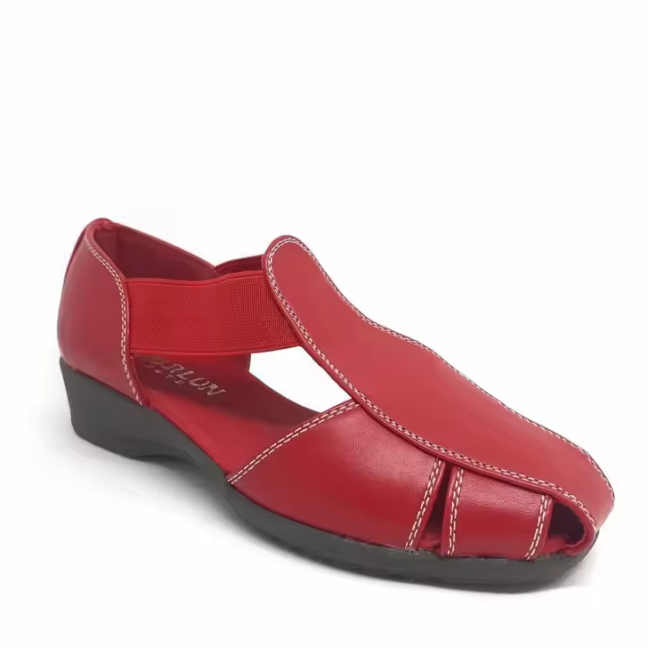 Sandalia Con Cuña Roja Para Pies Delicados - 1
