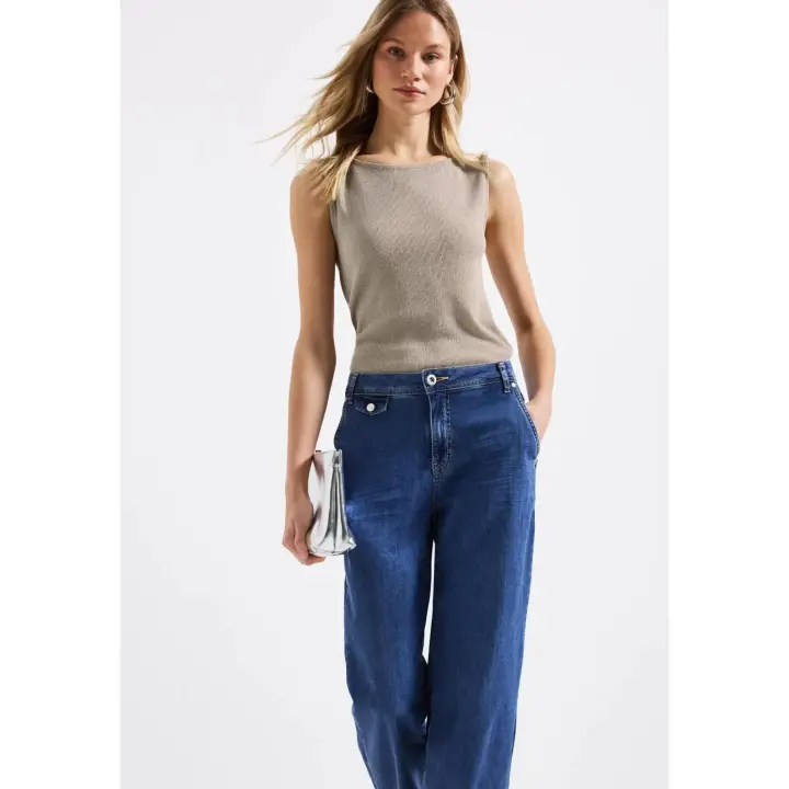 Street One Mod. PS323325 - Top canalé brillante para mujer - 1