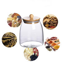 Juego De Botellas De Almacenamiento Ecológicas De Vidrio Con Tapa Madera Para Cocina Gran Capacidad Para Azúcar Y Té - details 3