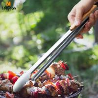 Pinzas De Alimentos Leeseph De Acero Inoxidable Para Cocina Barbacoa Y Asado Con Mango De Madera Resistentes Al Calor Y Fáciles De Limpiar Tamaño 7-16 Pulgadas - details 3