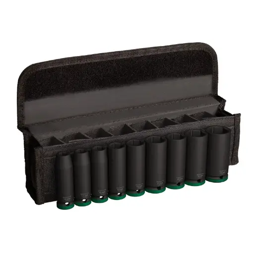 Pro impact socket set, 1/2", profundo, 9 unidades. para llaves de impacto - 1
