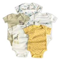 Nueva ropa de verano para bebés y niños pequeños, mono de pedo cruzado triangular de colores mixtos, ropa para gatear para bebés, conjunto de cinco piezas - details 29