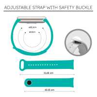 Ociodual Correa de Recambio para Xiaomi Mi Band 9 y Mi Band 8, de color Turquesa, Enganche Métalico, Flexible Sport - details 5