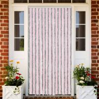 vidaXL Cortina antimoscas chenilla 118x220 cm Color Negro,  Gris y rosa,  Gris y negro y mas - details 1