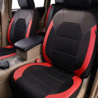 Funda de asiento de coche de cuero Pu Universal, tela transpirable, cojín de asiento delantero y trasero, protección completa, 9 unidades por juego - details 0