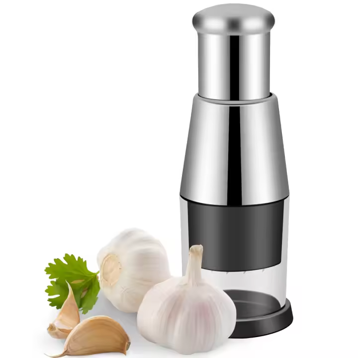 Cortador De Ajo Presionado De Acero Inoxidable Molinillo Manual Para Jengibre Pimienta Cebolla Ensalada Herramienta Ecológica - 1