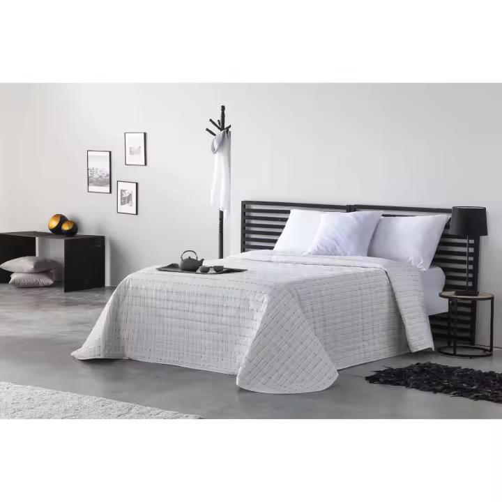 COLCHA JAQUARD AINA BEIGE NATURALS FABRICADO EN ESPAÑA - 1