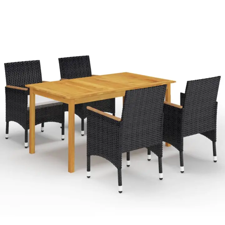 VidaXL Conjunto de jardín 1 mesa+4 sillones con cojines - 1