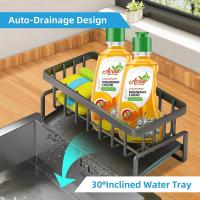 Organizador De Fregadero De Cocina Rack Para Esponja Y Toallas Soporte Para Grifo Drenador De Jabón Y Paño De Cocina Material Plástico - details 1