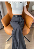Pantalones Anchos De Pierna Con Cinturón Para Mujer Cintura Alta Elegante Minimalista Sueltos Ajustables Para Todas Las Estaciones - details 7