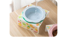 Tazón De Mascota Con Soporte De Acrílico Y Cerámica Floral Protección Del Cuello Para Gatos Y Perros Alimentación Alimentos Para Mascotas - details 4