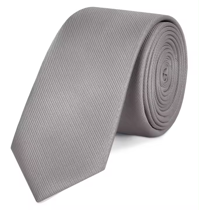 Corbata Gris Claro Unisex Elegante para Celebraciones y Eventos Slim - Ociodual - 1