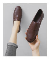 Nuevos Zapatos Pequeños De Cuero Para Mujer Estilo Británico Vintage Antideslizantes Moda Casual Zapatillas Planas Sin Cierre - details 4