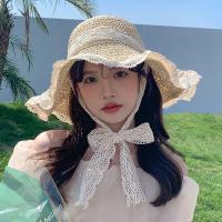 Sombrero De Sol Para Mujer Nuevo Amplio Para La Playa Sombrero De Paja Plegable Protección UV Para El Verano Estilo Casual - details 3