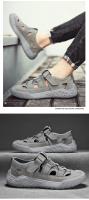 Zapatos De Cuero Para Hombre Verano Senderismo Al Aire Libre Transpirables Antideslizantes Resistentes Al Desgaste Con Malla Suaves Y Cómodos Sandalias Casuales Con Hebilla De Cierre - details 13