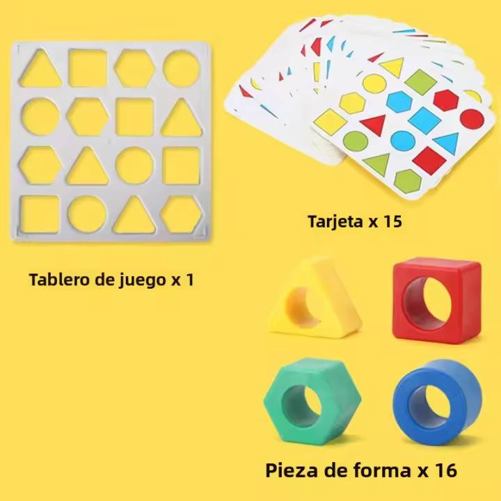 Juego De Rompecabezas Geométrico Educativo Para Niños Tablero De Colores Y Formas Juguete Montessori Para El Desarrollo Cerebral - 1