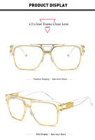 Marco De Gafas De Lujo Para Mujer Y Hombre Estilo Oversize Lentes Claras Antiglareante Marco De Acero Aluminizado Unisex - details 1