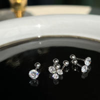 Pendientes De Crystals Zirconia Para Mujer 1Pareja De Estilo Helix Y Bone Nail Piercing En Acero Inoxidable Joyería De Regalo - details 2