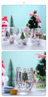 Taza De Navidad De Vidrio Con Doble Muralla Y Brillo De Síquinas Con Árbol De Navidad Y Payaso De Nieve Taza Para Café Leche Jugo Resistente Al Calor Regalo De Navidad - details 9