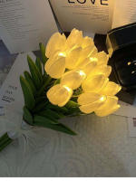 Juego De 5/10 Pcs Luz Nocturna De Tulipes LED Para Jardín Y Hogar Flores Artificiales De PU Decoración Para Bodas Cumpleaños Regalo - details 14