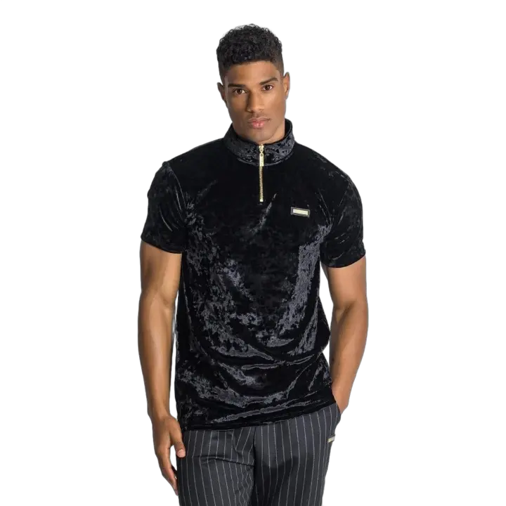 Polo Gianni Kavanagh Terciopelo con Cremallera Brividi Negro - 1