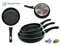 Happy Friends -  Set de 3 Sartenes Aluminio Estilo Piedra Antiadherente para inducción | Modelos a Elegir Ø18/20/22/24/26/28/30 CM | Revestimiento Antiadherente | Superficie Llana con Calentamiento Rápido y Uniforme | Mango Soft-Touch |Libre de PFOA - details 0