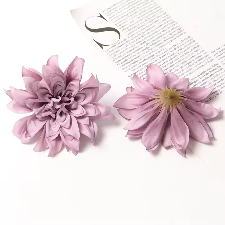 5Pcs Cabezas De Flores Artificiales Dahlias Para Decoración De Navidad Hogar Y Habitaciones Bodas Y Murallas Accesorios De Flores Falsas - 1