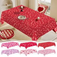 Mantel Desechable Romántico Para El Día De San Valentín 2025 Con Estampado De Amor Decoración Duradera Y Estilizada Para Fiesta - details 0