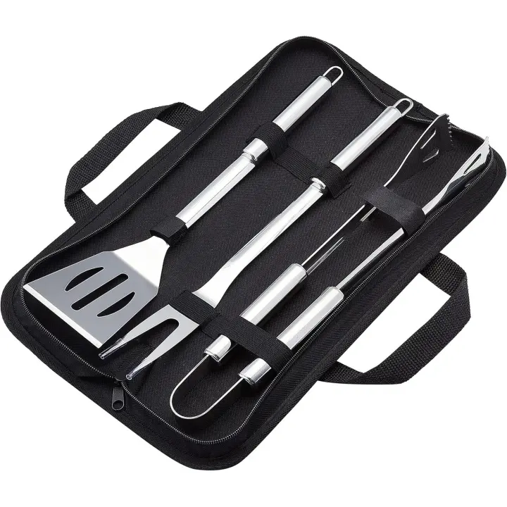 Juego de herramientas de barbacoa de acero inoxidable de 4 piezas (con paquete portátil) - 1